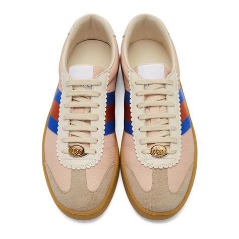 Gucci Leather Pink And Beige G74 Sneakers For Men Lyst