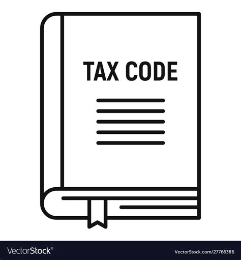 Tax Code Book Icon Outline Style Royalty Free Vector Image