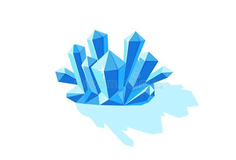 Ice Crystals With Shade Crystal Druse Made Of Ice Vector Illustration