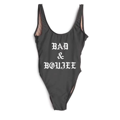 Bad Boujee One Piece Swimsuit 2017 New Sexy Swimwear Women Swimsuit