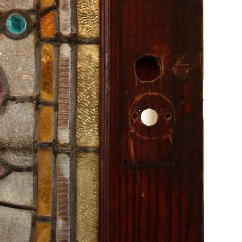 Our glass front doors are carefully carved, elevating your space while adding an inviting feel. Large 38" Antique Oak Front Door with Jeweled Stained ...