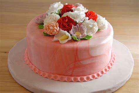3rd Blogiversary Fondant Flower Garden Cake