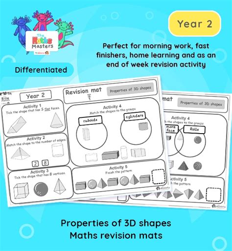 Year 2 Properties Of 3d Shapes Revision Mat Year 2 3d Shape Mastery