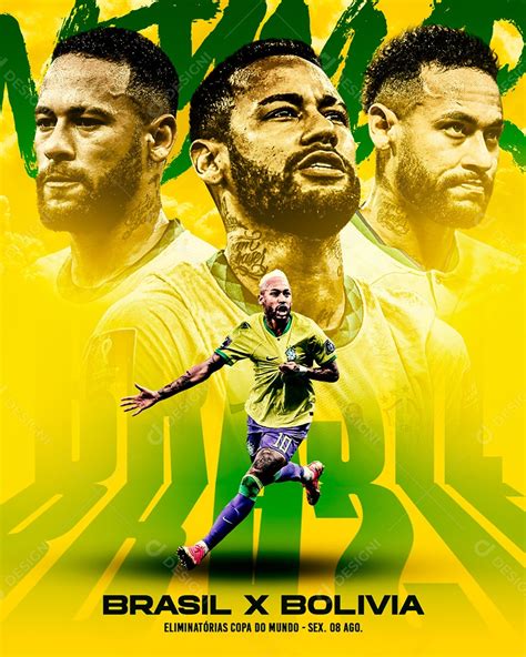 Futebol Brasil X Bol Via Jogador Neymar Social Media Psd Edit Vel Download Designi