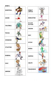 For kids learning english as a foreign or second language. Sports Vocabulary for Kids - ESL worksheet by Franteacher