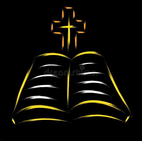 Logotipo Da Igreja A Bíblia Aberta E A Cruz De Jesus Na Perspectiva Do