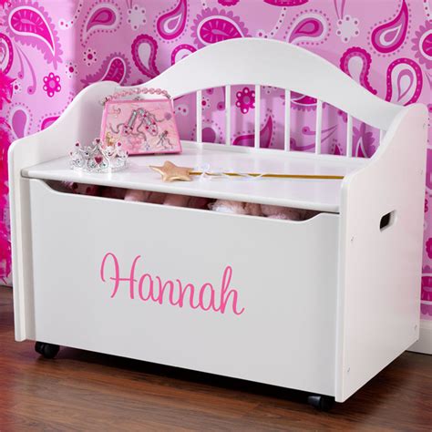 Personalized Limited Edition Toy Box White Modern Kids Storage