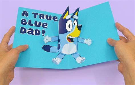 Make Your Own Bluey Themed Fathers Day Pop Up Card