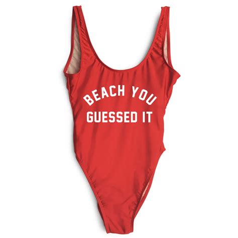 beach you guessed it funny casual sexy swimsuit women bodysuit summer bathing suit swimsuits