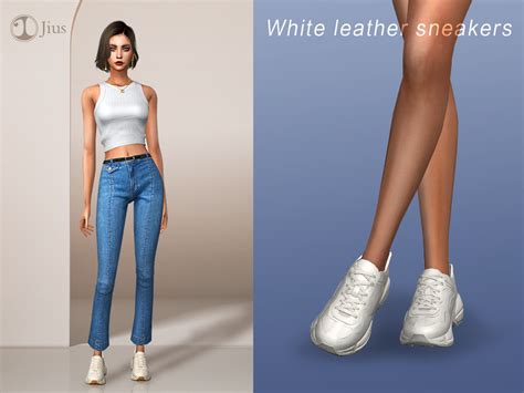 The Sims Resource Jius White Leather Sneakers