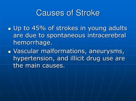 Ppt Stroke In The Young Adult Powerpoint Presentation Free Download