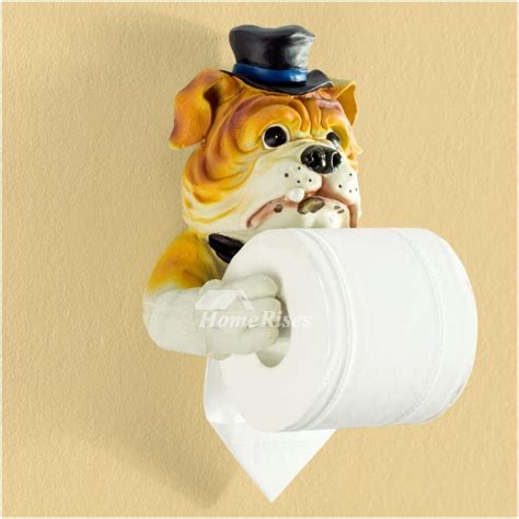 He may look goofy, but this adds to his charm. Unusual Funny Cute Wall Mounted Dog Toilet Paper Holder