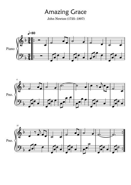 Amazin Grace Easy Piano By John Newton Digital Sheet Music For