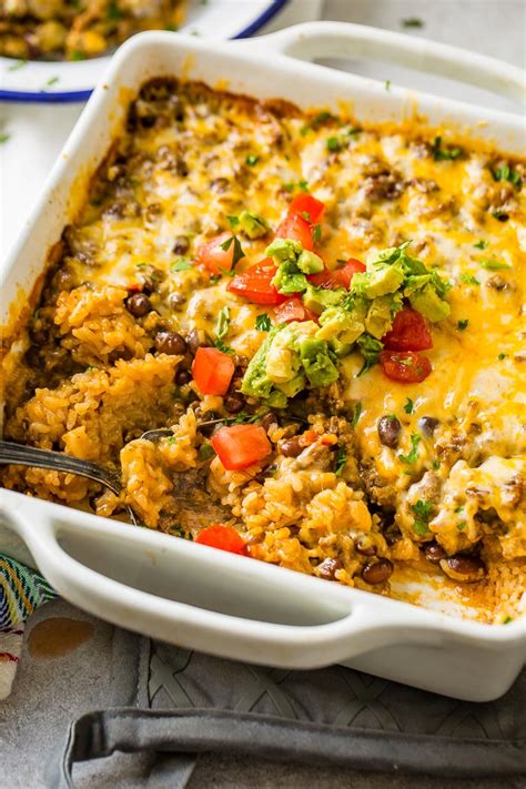 Cheesy Ground Beef And Rice Mexican Casserole Video Oh Sweet Basil