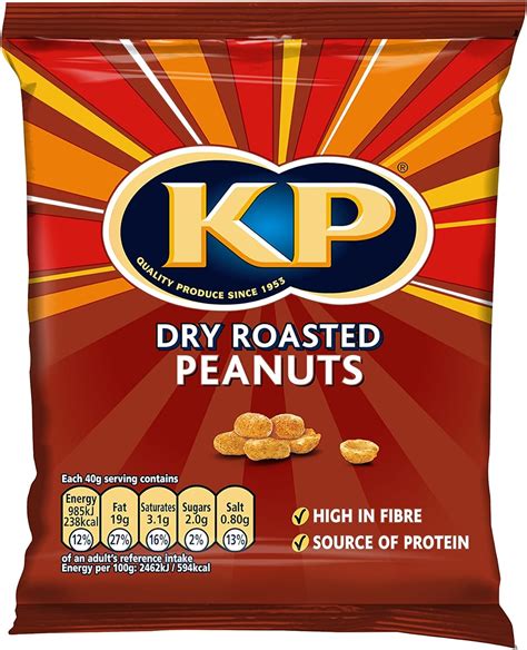 Kp Dry Roasted Peanuts 80 G Pack Of 18 Uk Grocery
