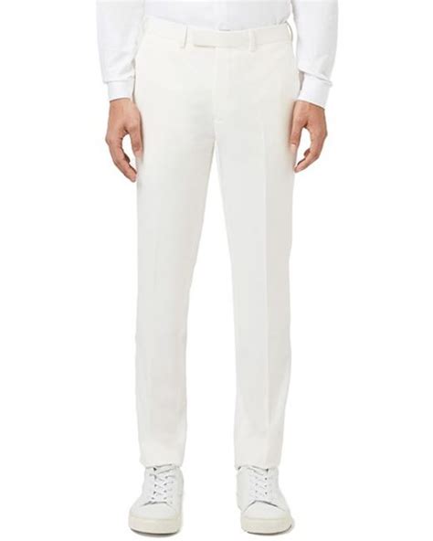 Topman Skinny Fit White Tuxedo Pants In White For Men Lyst