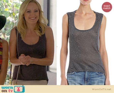 Wornontv Kates Sheer Grey Speckled Tank Top On Trophy Wife Malin Akerman Clothes And