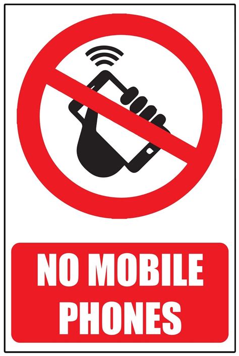 No Mobile Cell Phones Warning Safety Sticker Sign Window Vinyl Glass