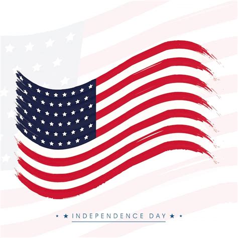 Free Vector Waving American Flag Design For 4th Of July Independence
