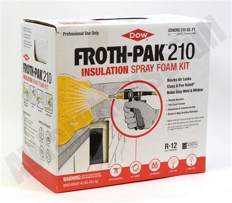 spray foam insulation kit dow froth pak™ 210 class a fire rated 210 board feet 41343010066 ebay