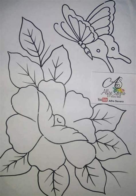 dibujos de mariposas y flores para pintar en tela