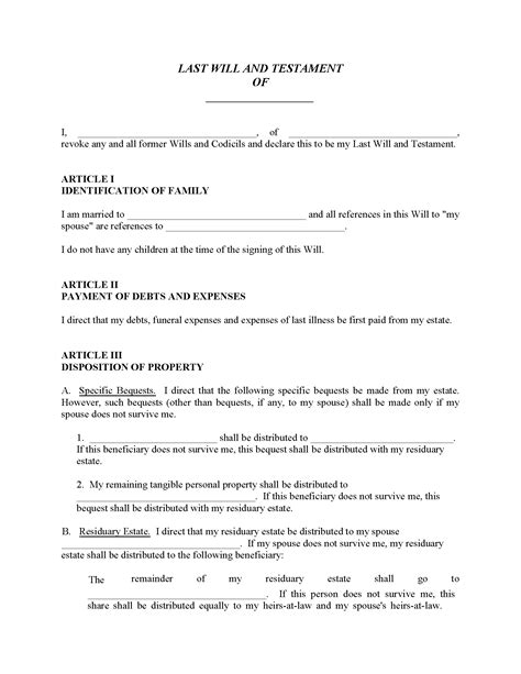 Colorado Will For Married With No Children Fillable Pdf Free