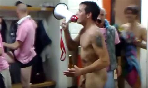 Hot Italian Footballers Naked For A Locker Room Celebration