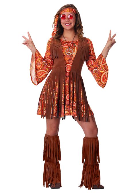 Spooktacular Creations Peace Love 60s70s Happy Hippie Costume For Women With Hippie Accessories