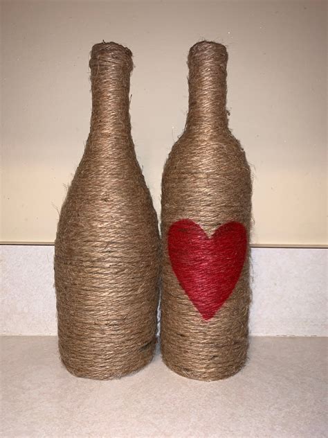 Twine Wrapped Wine Bottles Etsy