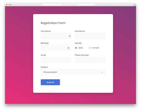 Bootstrap Registration Form Examples Uicookies