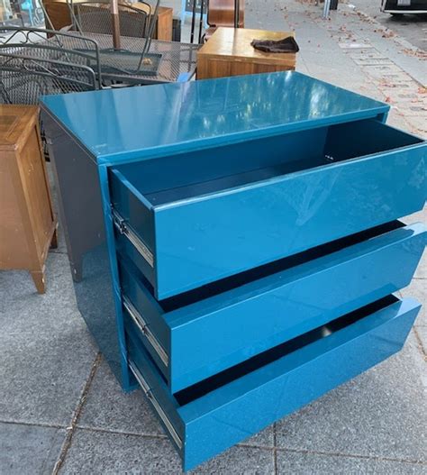 Uhuru Furniture And Collectibles Sold 101074 3 Drawer Cb2 Blue