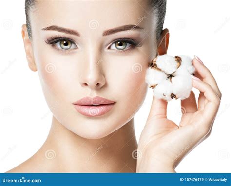 Beautiful Face Of Young Woman Healthy Skin Stock Image Image Of