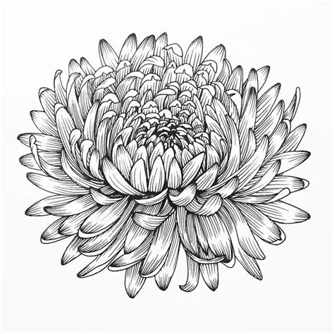 Chrysanthemum By Victoria Dennis Flower Sketches Flower Drawing Ink