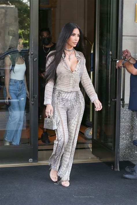 Kim Kardashian Goes Braless In Head To Toe Snakeskin As She Is Spotted