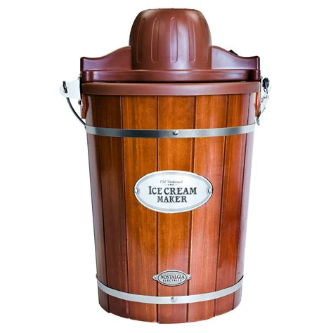 Nostalgia Electrics Old Fashioned 6 Qt Wood Bucket Ice Cream Maker