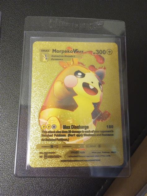 Pokemon Fan Art Gold Foil Cards Morpeko Vmax And Rainbow V Full Art
