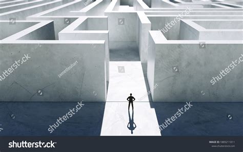 Businessman Stand Front Maze Entrance Business Stock Photo 1889211811