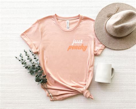 Just Peachy Shirt Peach Colored Shirt Summer Shirt Beach Etsy