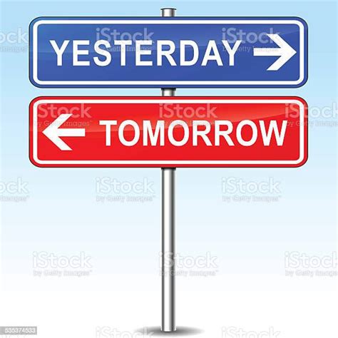 Yesterday Sign Stock Illustration Download Image Now 2015 Arrow