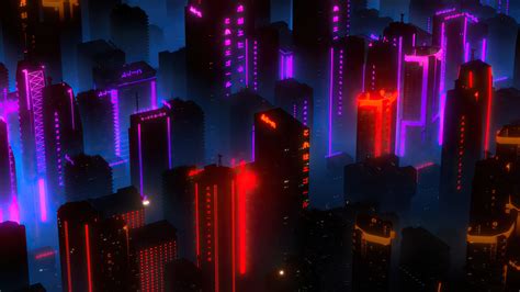Hd wallpapers and background images. 3840x2160 Neon City Buildings 4k 4k HD 4k Wallpapers ...