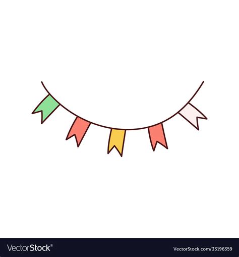 Holiday Bunting Or Colorful Flags Garland Cartoon Vector Image