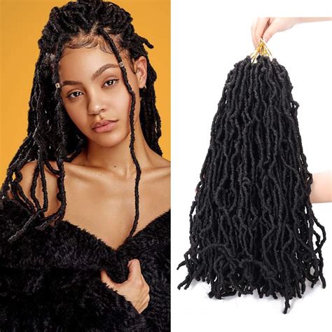 18 Inch Wavy Faux Locs Crochet Hair 7 Packs Curly Goddess Locs Crochet