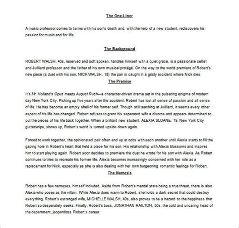 Screenplay Outline Template 6 Free Sample Example Format Download