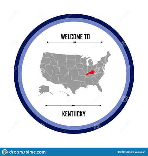 Kentucky Map On American Flag Ky Usa State Map On Us Flag Eps Vector