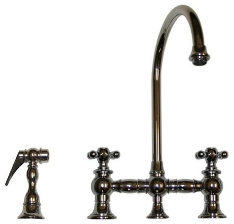 These faucets often have an attractive rustic or farmhouse look, especially in a natural finish. WHKBCR3-9101-POCH Polished Chrome Bridge Faucet - Rustic ...