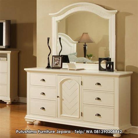Meja Rias Minimalis Putih Klasik Putushima Furniture Jepara