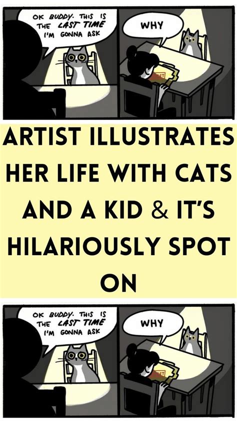Artist Illustrates Her Life With Cats And A Kid And Its Hilariously Spot