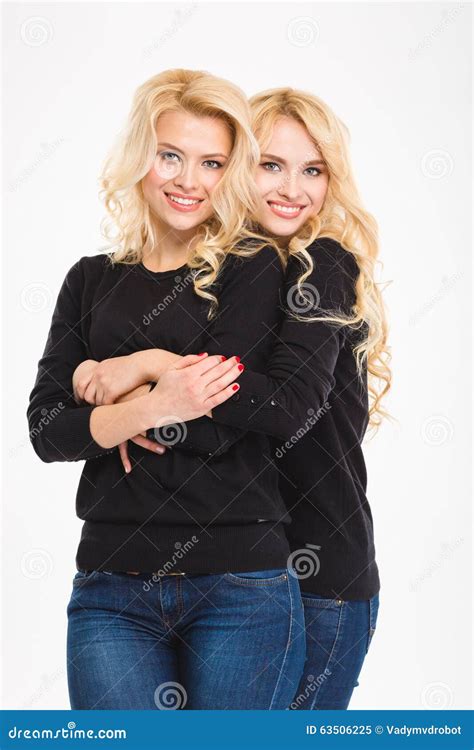Two Attractive Young Blonde Sisters Twins Hugging Stock Image Image Of Enjoying Model 63506225