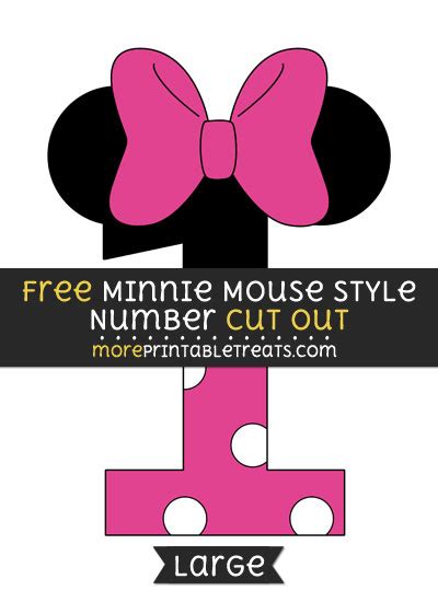 Minnie Mouse Style Number 1 Cut Out Large
