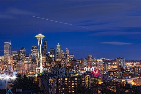 Seattle Washington Seattle Skyline Seattle Seattle At Night